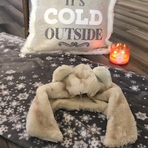 White Fur Polar Bear Winter Hat